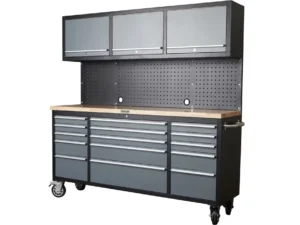 Verkstaðsborð toolsetter við yvurskáp